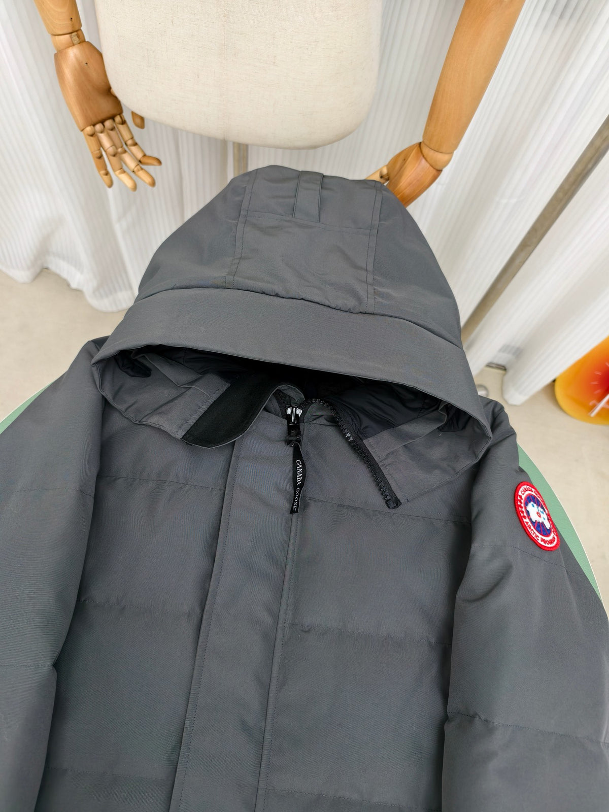 Canada Goose Slate Grey Hooded Down Puffer Jacket with Concealed Zip