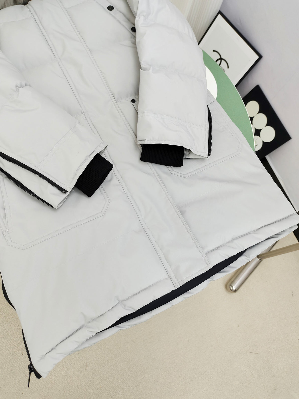 Moose Knuckles White Fox Fur Hood Long Parka