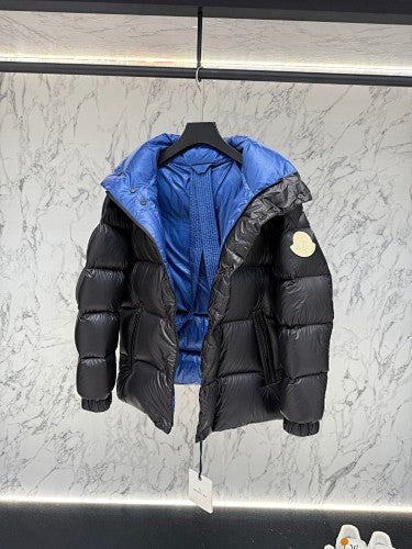 Moncler Oversized Down Puffer Jacket – Black with Cobalt Blue Lining