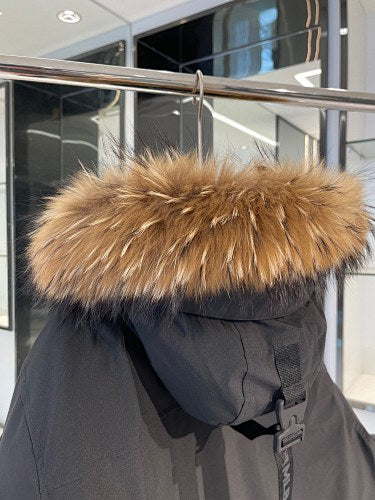 MLB NY Yankees Down Parka – Black | Faux Fur Hood