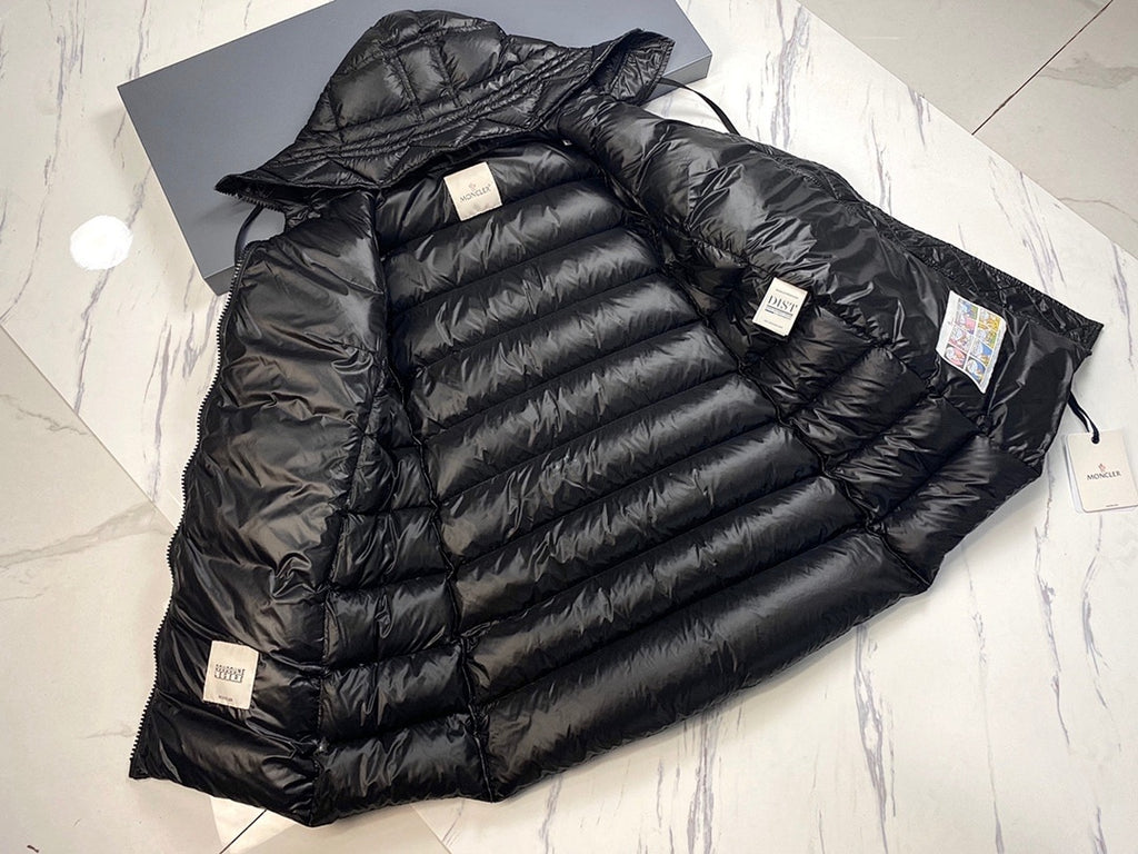 Moncler Long Hooded Down Coat – Black