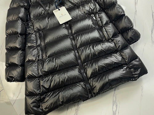 Moncler Long Hooded Down Coat – Black