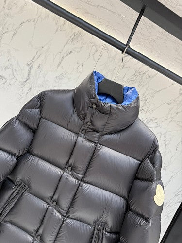 Moncler Oversized Down Puffer Jacket – Black with Cobalt Blue Lining