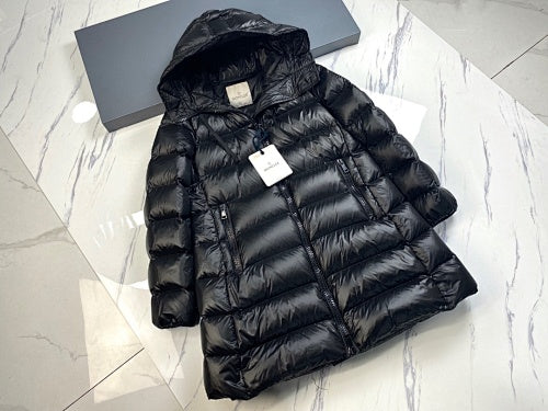 Moncler Long Hooded Down Coat – Black