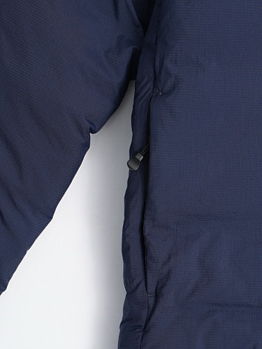 Canada Goose Navy Blue Down Bomber Jacket with Stand Collar and Chest Pocket