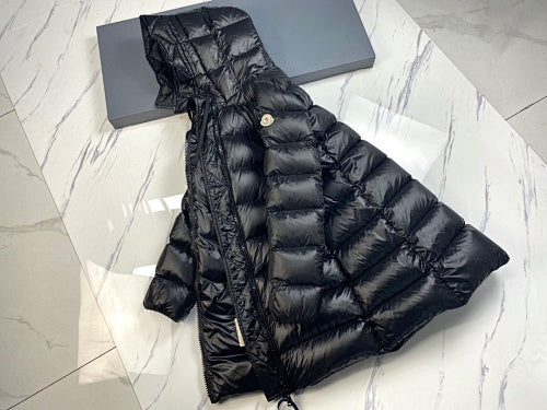 Moncler Long Hooded Down Coat – Black