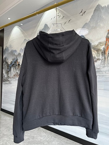 Moncler Stripe Logo Hybrid Down Hoodie – Black