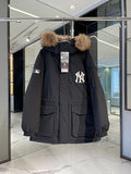 MLB NY Yankees Down Parka – Black | Faux Fur Hood