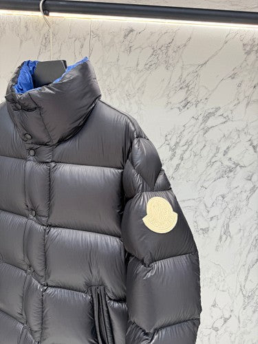 Moncler Oversized Down Puffer Jacket – Black with Cobalt Blue Lining