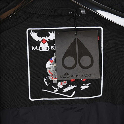 Moose Knuckles Down Vest with Logo Chest Patch and Silver Rivets