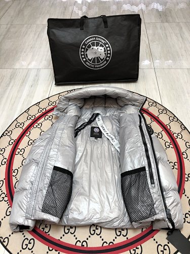 Canada Goose Silver Grey Glossy Down Puffer Jacket