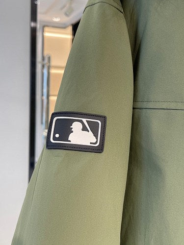 MLB NY Yankees Down Parka – Olive Green | Faux Fur Hood
