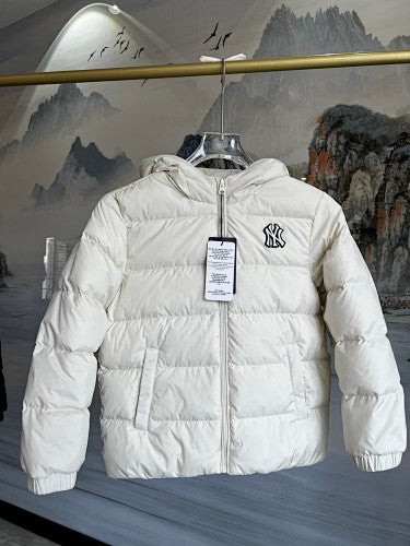 MLB New York Yankees Kids Hooded Down Jacket with Chest NY Logo Patch
