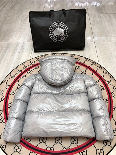 Canada Goose Silver Grey Glossy Down Puffer Jacket
