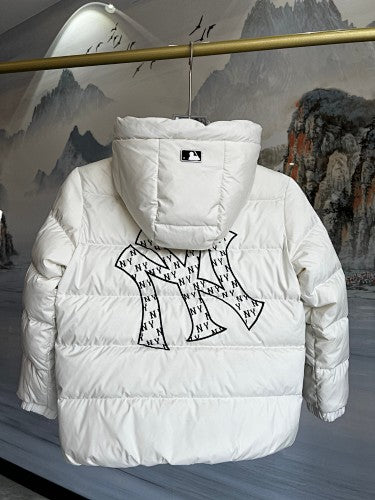 MLB New York Yankees Kids Hooded Down Jacket with Chest NY Logo Patch