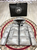 Canada Goose Silver Grey Glossy Down Puffer Jacket