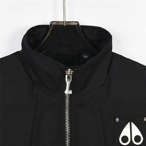 Moose Knuckles Down Vest with Logo Chest Patch and Silver Rivets