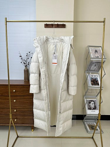 lululemon Women's White Maxi Hooded Down Coat
