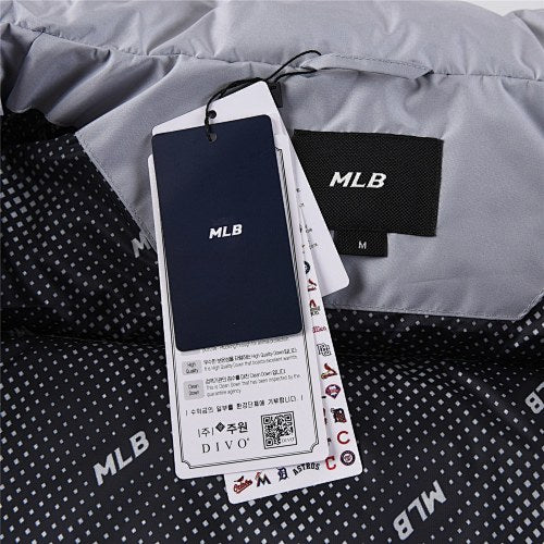 MLB NY Yankees Stand-Collar Down Puffer Jacket – Silver Grey
