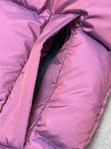 lululemon Women's Berry Red Hooded Down Puffer Jacket with Snap Placket