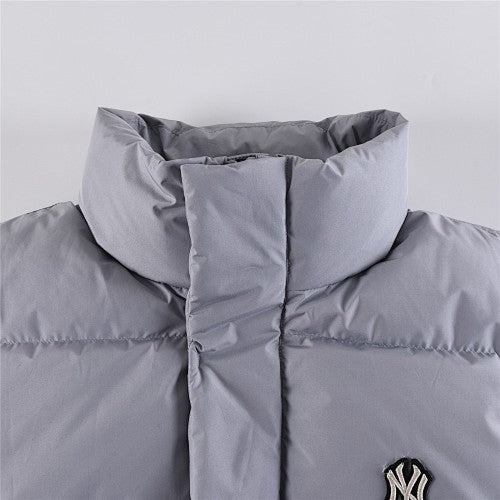 MLB NY Yankees Stand-Collar Down Puffer Jacket – Silver Grey