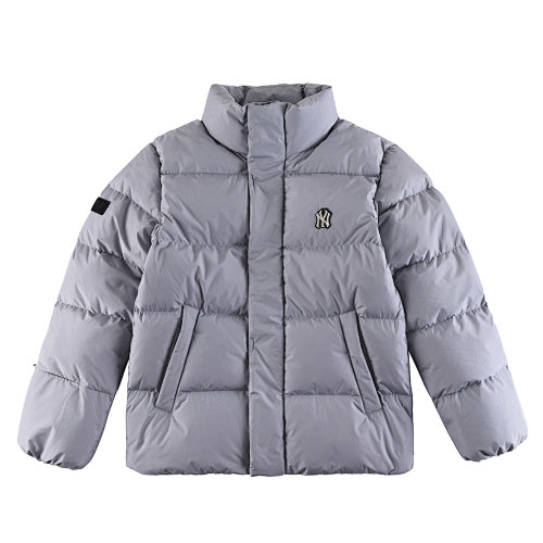 MLB NY Yankees Stand-Collar Down Puffer Jacket – Silver Grey