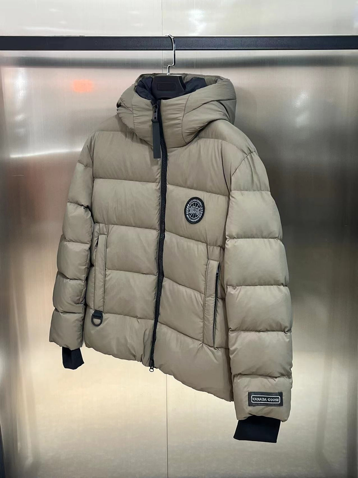 Canada Goose Bar-Label Hooded Down Puffer with D-Ring Hem