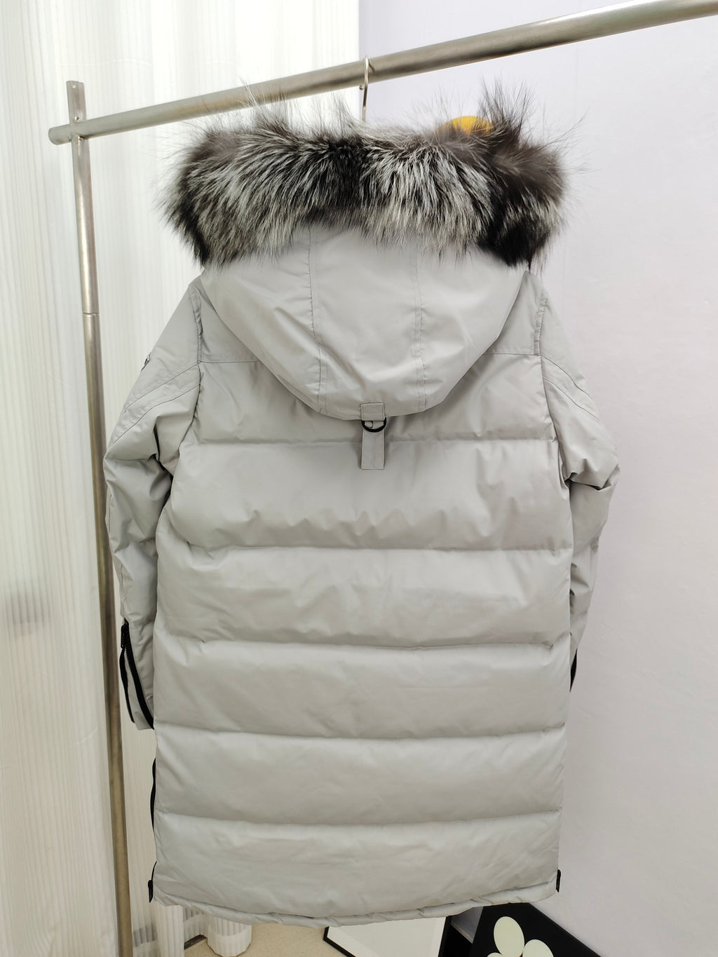 Moose Knuckles White Fox Fur Hood Long Parka
