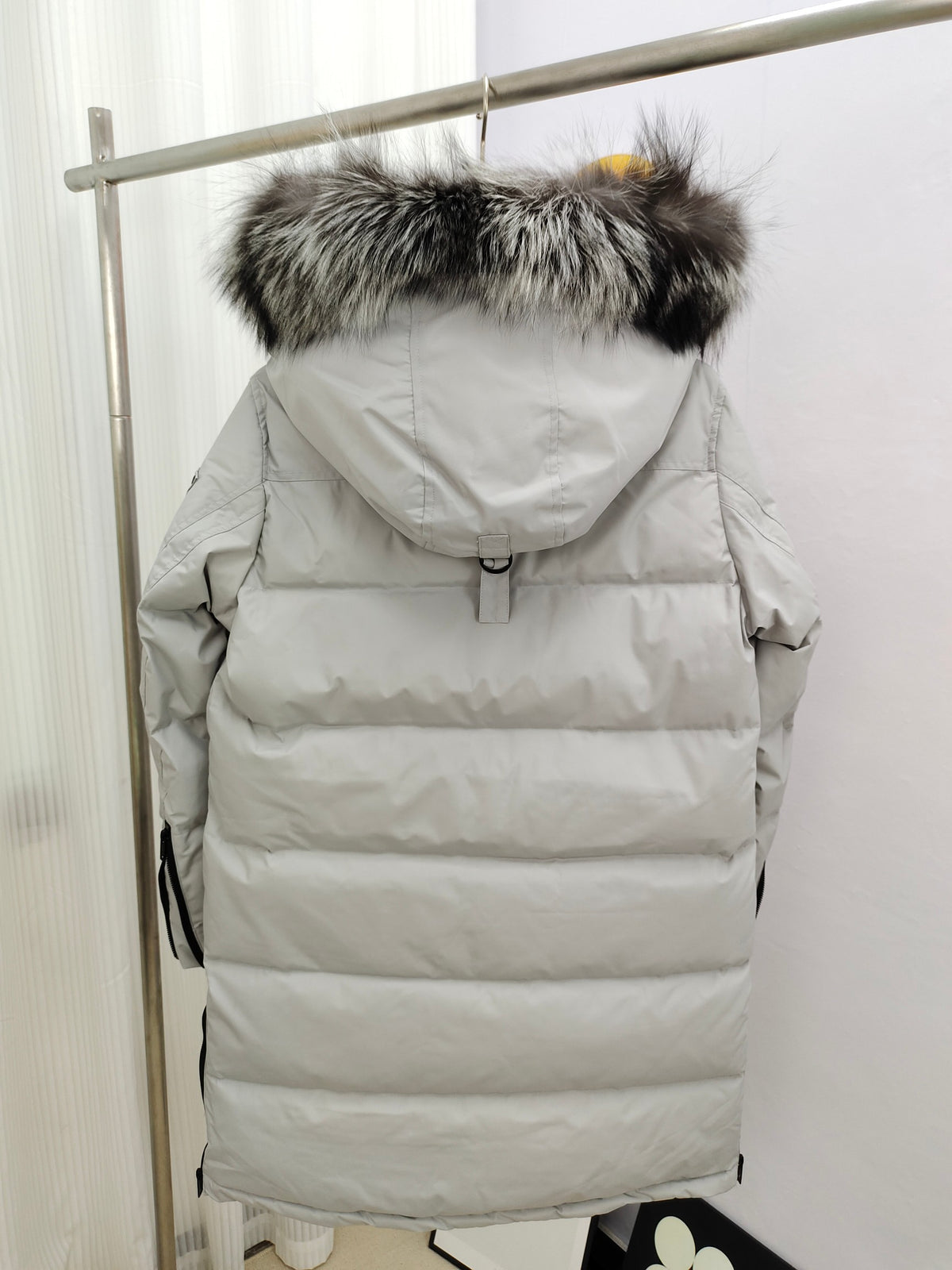 Moose Knuckles White Fox Fur Hood Long Parka