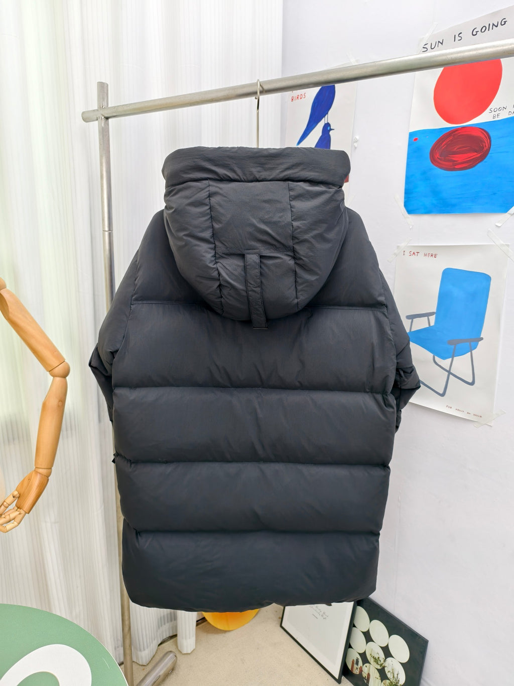 Canada Goose Men's Black Hooded Down Puffer Jacket with Branded Zipper