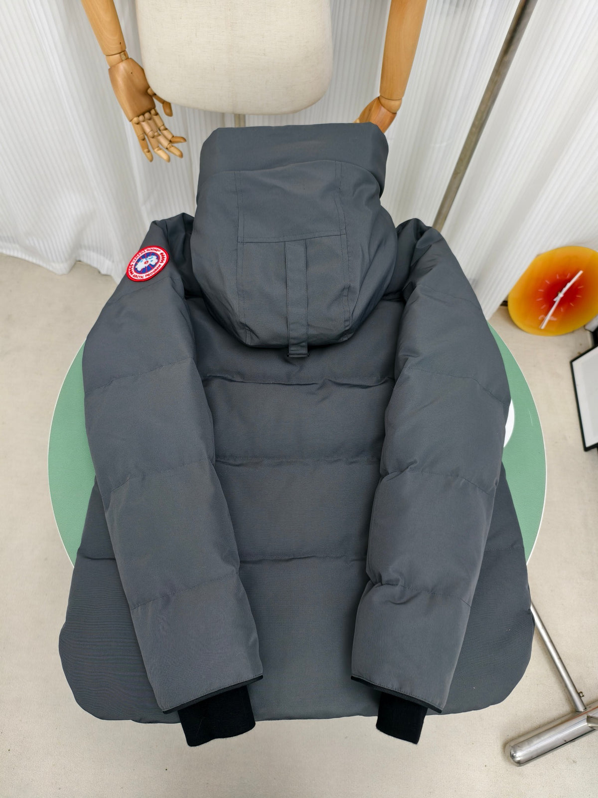Canada Goose Slate Grey Hooded Down Puffer Jacket with Concealed Zip