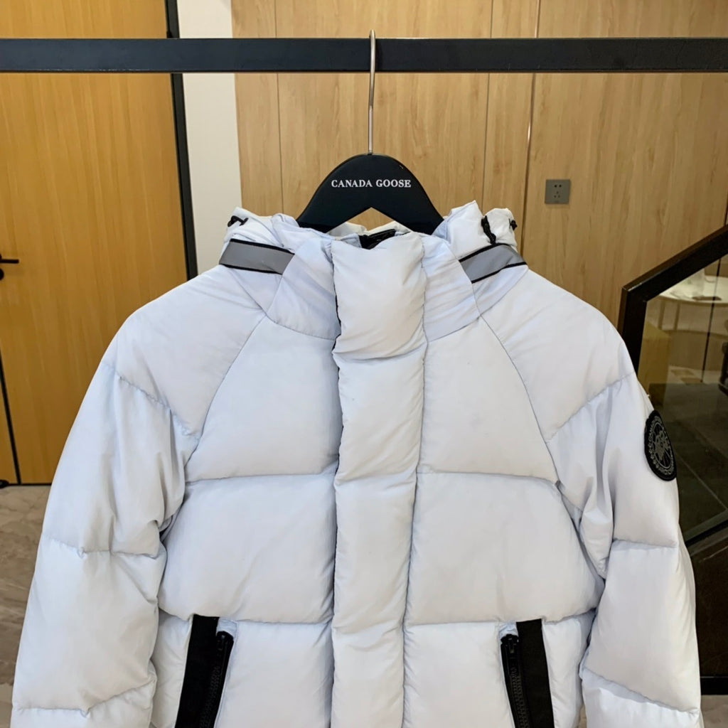 Canada Goose Oversized Mid-Length Puffer with Hood Buckle Strap