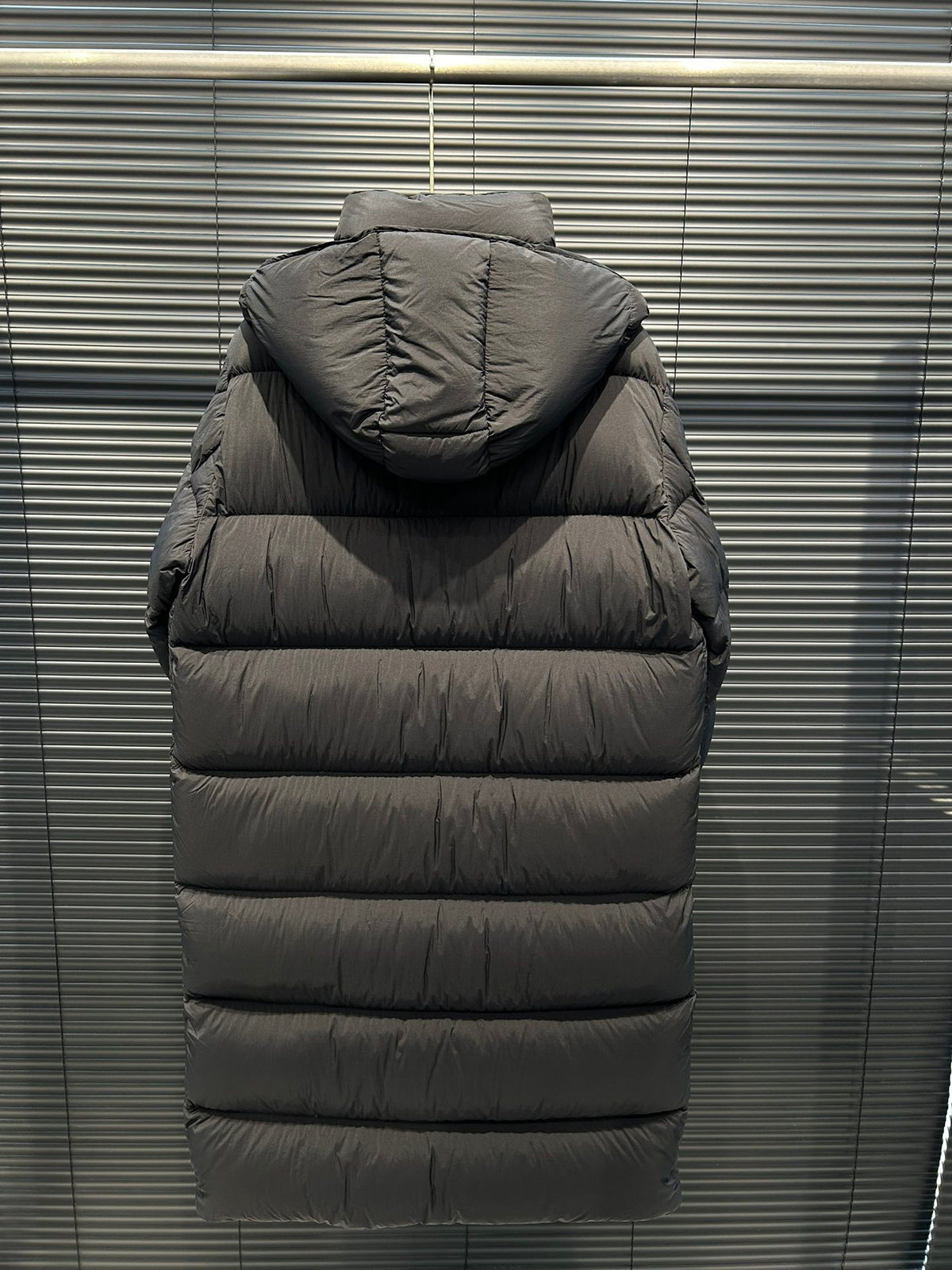 Moncler Long Down Parka with Detachable Hood and Sleeve Cargo Pocket