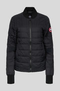 Canada Goose Women's Black Down Bomber Jacket with Ribbed Cuffs