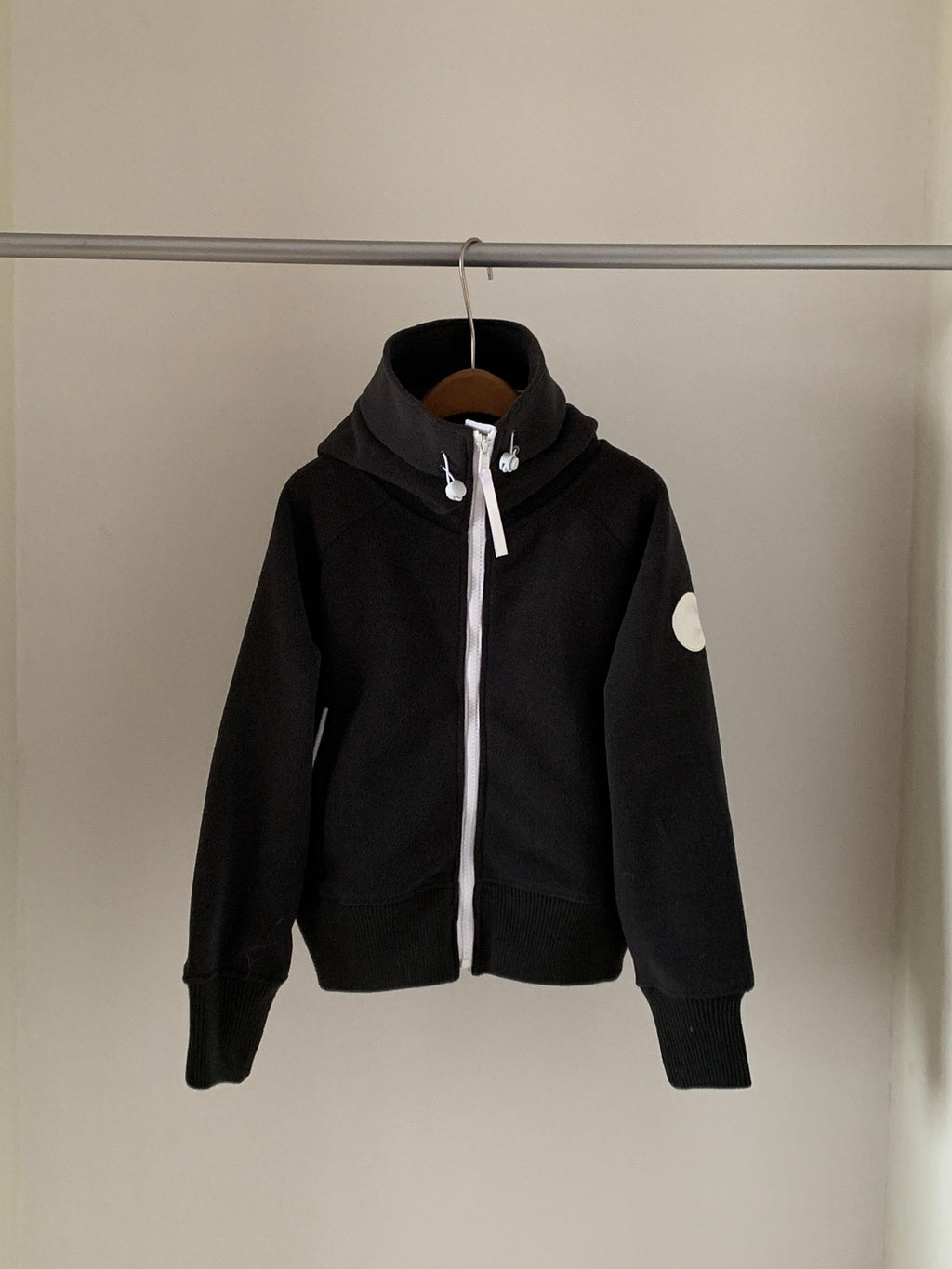 Burberry Fleece Zip Hoodie with Contrast Zip Track and Sleeve Logo Patch