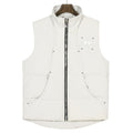 Moose Knuckles Cream Acrylic Badge Down Vest