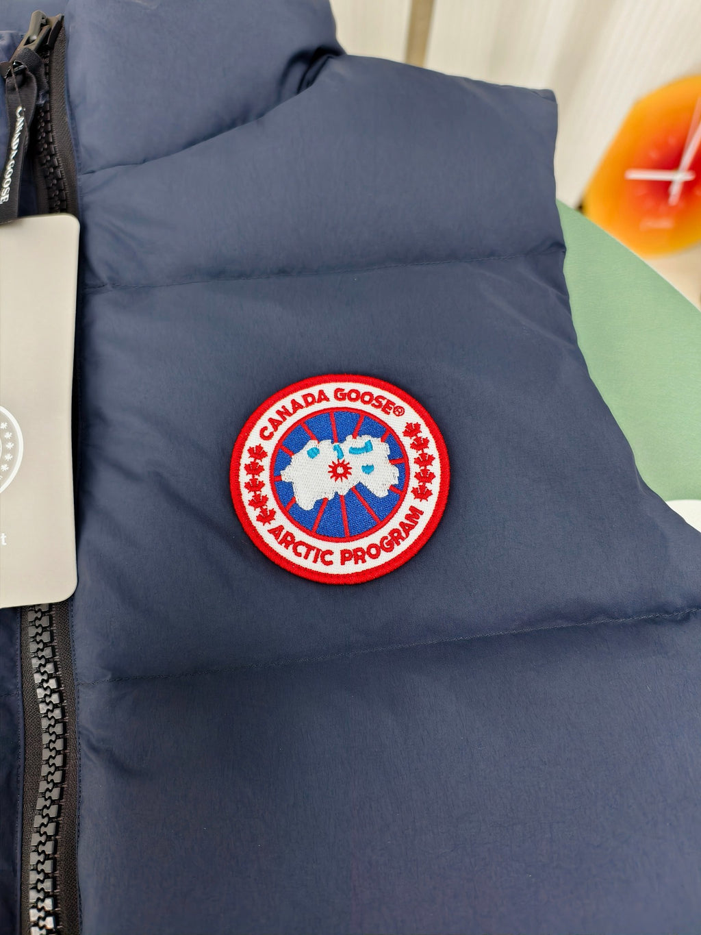Canada Goose Arctic Program Navy Blue Down Vest with Reflective Detail