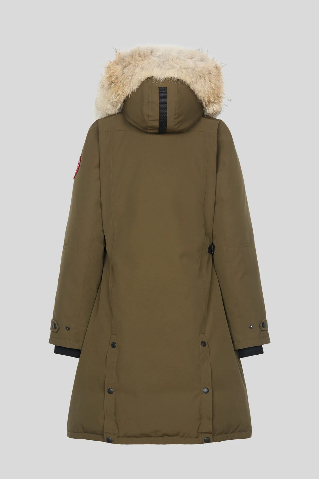 Canada Goose Women's Military Olive Long Parka with Fur-Trimmed Hood