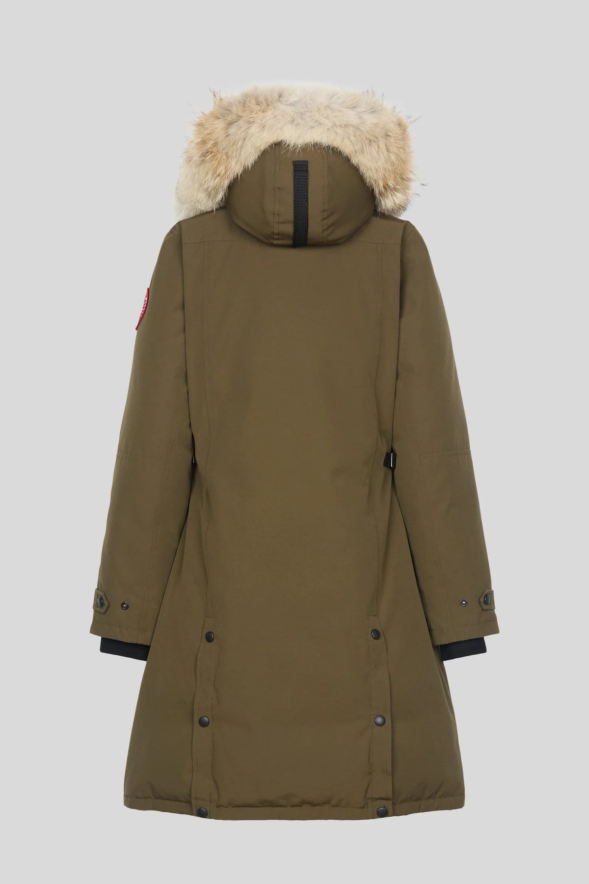 Canada Goose Women's Military Olive Long Parka with Fur-Trimmed Hood