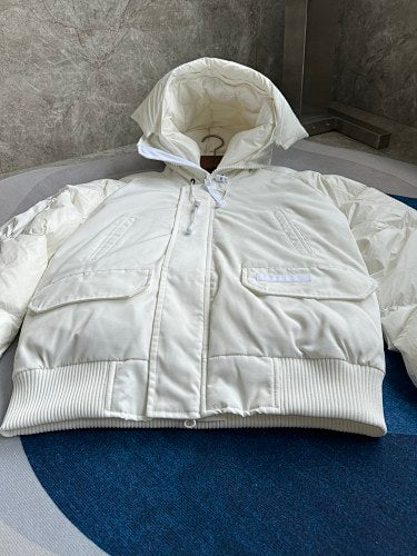 Canada Goose Cropped Down Bomber in Cream